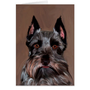 Miniature Schnauzer Water Colour Art Painting