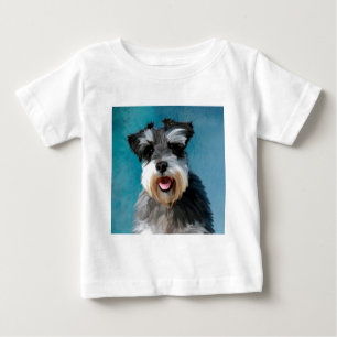 Miniature Schnauzer Water Colour Art Painting Baby T-Shirt
