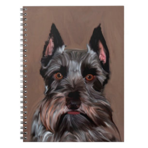 Miniature Schnauzer Water Colour Art Painting Notebook