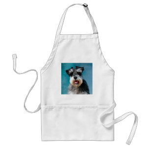 Miniature Schnauzer Water Colour Art Painting Standard Apron