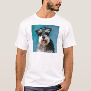 Miniature Schnauzer Water Colour Art Painting T-Shirt