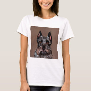 Miniature Schnauzer Water Colour Art Painting T-Shirt