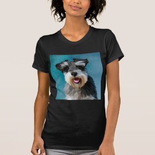 Miniature Schnauzer Water Colour Art Painting T-Shirt