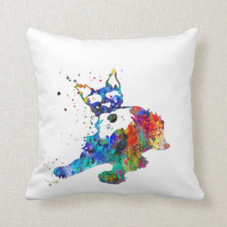 Miniature schnauzer, watercolor Miniature schnauze Cushion