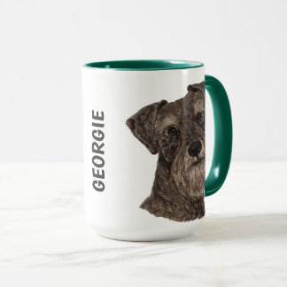 Miniature Schnauzer Watercolor Personalised Mug