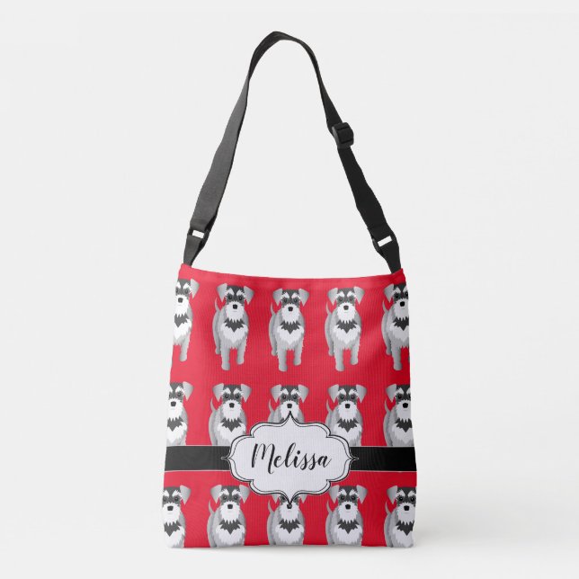 Miniature Schnauzers Custom Retro Crossbody Bag (Back)