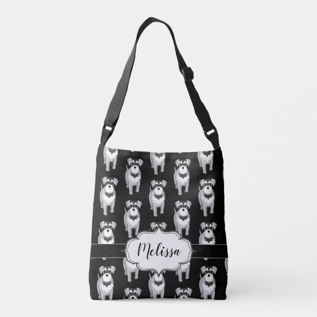 Miniature Schnauzers Custom Retro Crossbody Bag (Back)