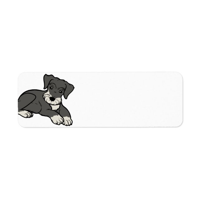 miniature schnuazuer salt and pepper cartoon return address label (Front)