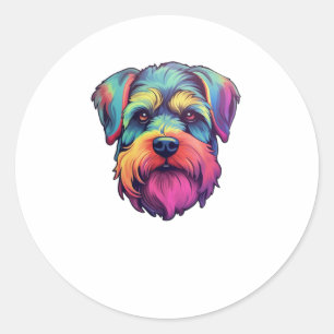 Miniature Shining Schnauzer Neon Retro Sticker