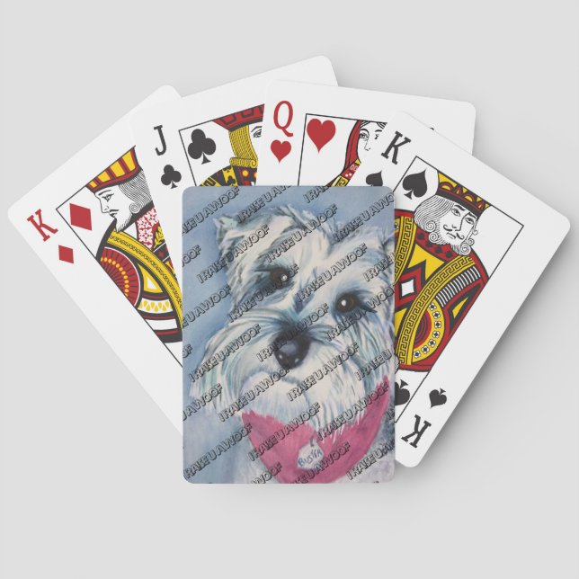 MINIATURE SILVER SCHNAUZER PLAYING CARDS (Back)