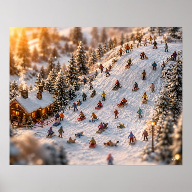 Miniature Sledding Hill Adventure Poster (Front)
