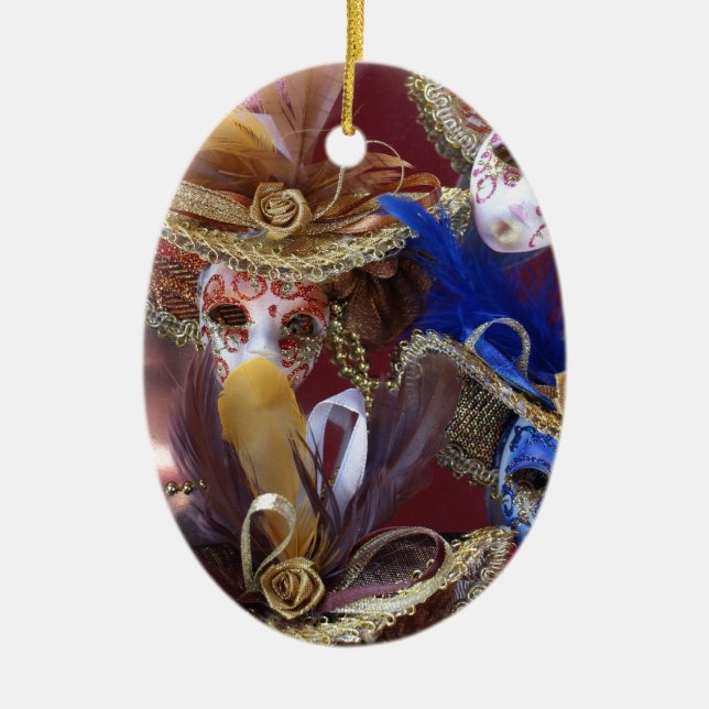 miniature Venetian masks Ceramic Ornament (Front)