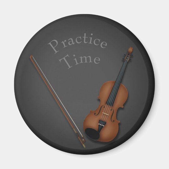 Miniature Violin & Bow Inside Personalised Magnet (Front)