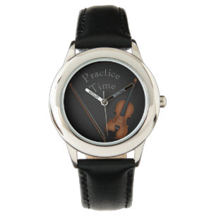 Miniature Violin & Bow Inside Personalised Watch