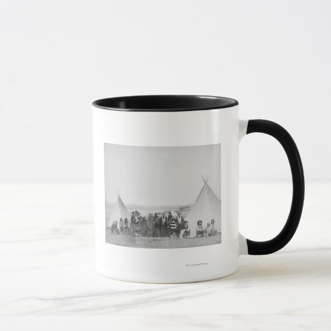 Miniconjou Indians outside Tipis Photograph Mug (Right)