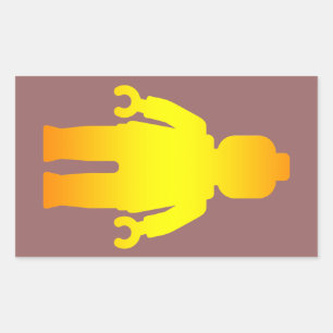 Minifig [Golden] by Customize My Minifig Rectangular Sticker