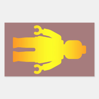 Minifig [Golden] by Customize My Minifig Rectangular Sticker