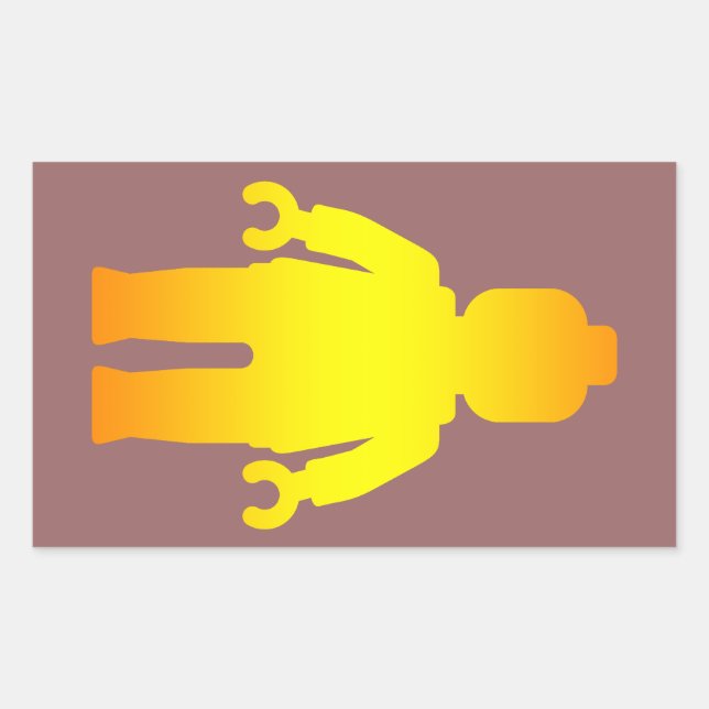 Minifig [Golden] by Customize My Minifig Rectangular Sticker (Front)