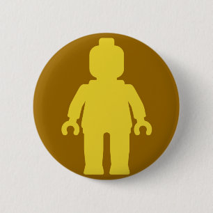 Minifig [Large Yellow] by Customize My Minifig 6 Cm Round Badge
