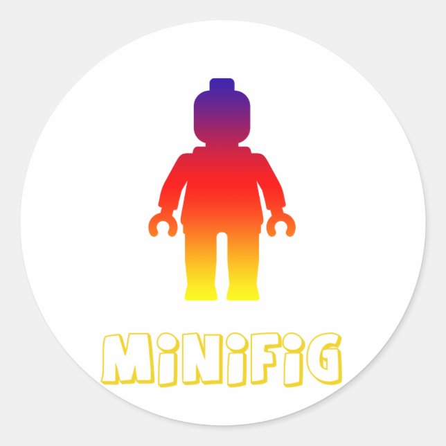 Minifig [Rainbow 2] by Customize My Minifig Classic Round Sticker (Front)