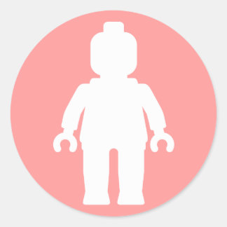 Minifig [White] by Customise My Minifig Classic Round Sticker