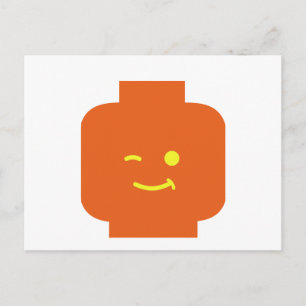 Minifig Winking Head by Customise My Minifig Postcard