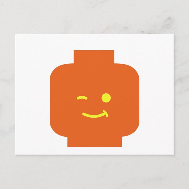 Minifig Winking Head by Customise My Minifig Postcard (Front)