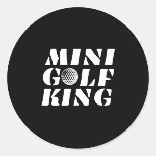 Minigolf King Minigolfer Champion Winner Classic Round Sticker