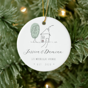 MINIIMALIST New Home Christmas Ornamwnt Ceramic Ornament