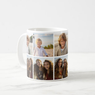 Minimal 10 Photo Collage - Basic White Grid Coffee Mug