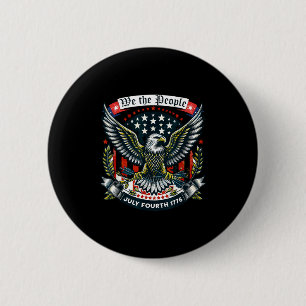 Minimal 1776 Life Liberty Pursuit Happiness 6 Cm Round Badge