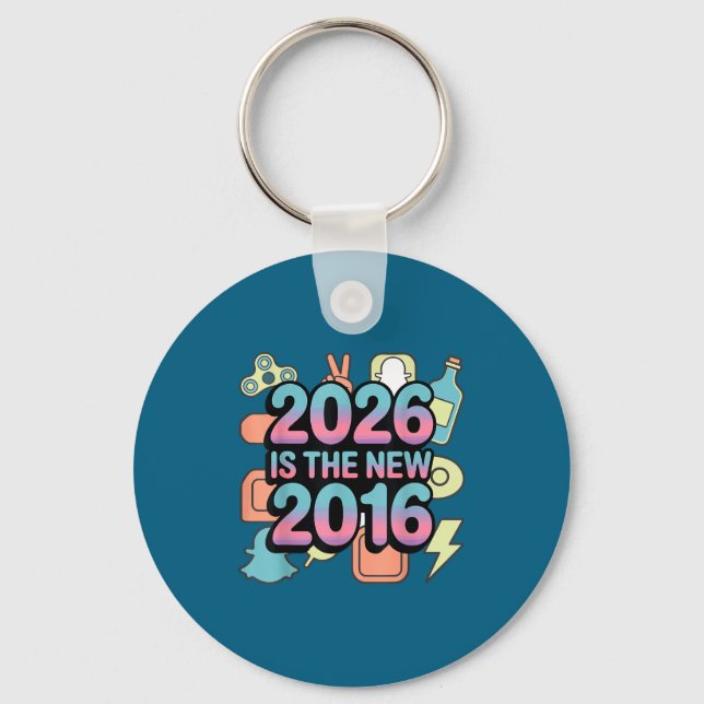Minimal 2026 New 2016 Retro Nostalgia Key Ring (Front)