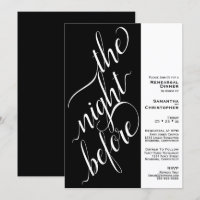 Minimal 2 Pane Wedding Rehearsal Dinner Black