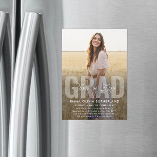 Minimal 3 Photo Magnetic Graduation Announcement