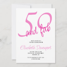 Minimal 50 and Fab Pink Birthday