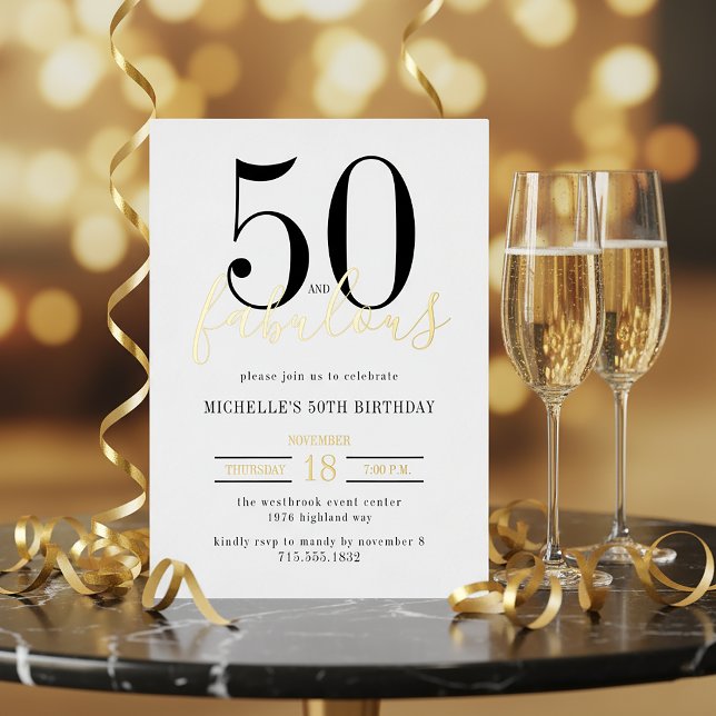 Minimal 50 and Fabulous 50th Birthday Party  (Creator Uploaded)
