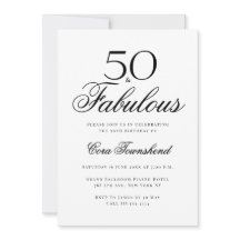 Minimal 50 & Fabulous Typography 50th Birthday