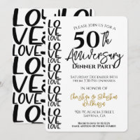 Minimal 50th Wedding Anniversary Dinner Party