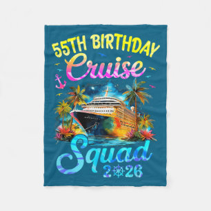 Minimal 55Th Birthday Cruise Squad 2026 Fleece Blanket