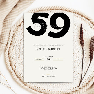 Minimal 59th Birthday Invitation - Bold Typo
