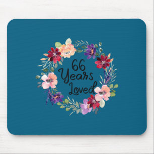 Minimal 66 Years Loved Floral 66th Mouse Pad