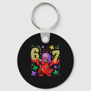 Minimal 67 Mardi Gras Crawfish Beads Key Ring