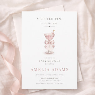 Minimal A Tini One Is On The Way Girl Baby Shower Invitation