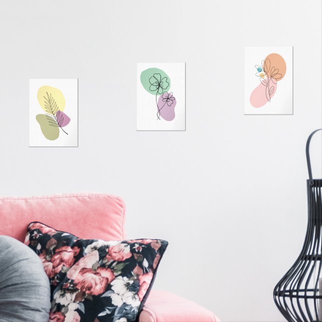 Minimal Abstract Botanical Line Art Prints (Livingroom)