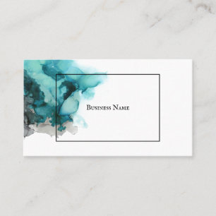 Minimal Abstract Business Card - Teal Blue & Black