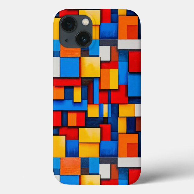 Minimal Abstract Geometry Modern Colourful Blocks Case-Mate iPhone Case (Back)