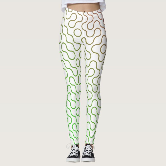 Minimal Abstract Line Pattern Leggings   Modern (Front)