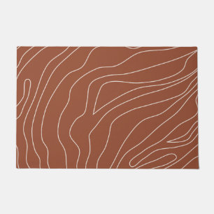 Minimal Abstract Lines Rust Terracotta Doormat