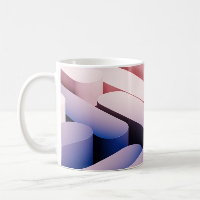 Minimal abstract mockup background. Blue and pink  Coffee Mug (Left)