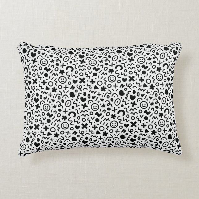 Minimal Abstract Pattern — Modern Monochrome Decorative Cushion (Front)